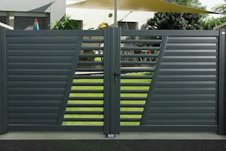 design 3d gate, fence, boundary wall with realistic exterior render