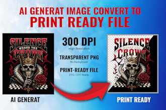 convert your ai generated design to png dtf dtg print file in 2 hour