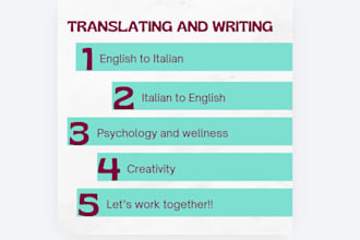 provide professional creative writing and translation