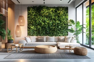 design biophilic interior and green wall concepts for residential and commercial