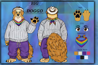draw furry ref sheet furry fursona oc anthro sfw character design furry badges