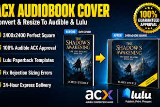 design acx audiobook cover art lulu paperback template convert to acx layout