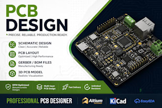design professional pcb design, pcb layout, schematic, gerber files and bom