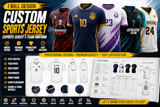 design custom sports jersey, esports jersey and team uniform