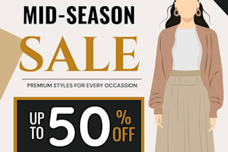 design a professional clothing advertisement poster or sale poster