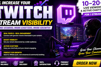 grow your twitch stream with real live viewers and engagement