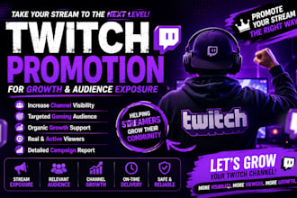promote your twitch channel for growth and audience exposure