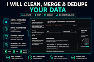 clean, merge and dedupe your excel or csv data with QA report