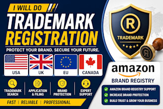 do trademark registration UK,USA,eu, canada amazon brand registration