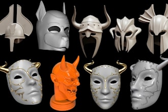 custom 3d cosplay armor props wearable helmet fantasy mask stl for 3d printing