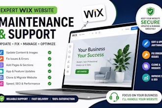 maintain wix website, fix, update, clone and edit your wix website redesign