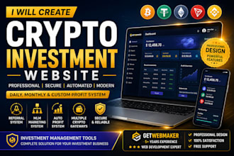 build a daily, monthly profit system website, crypto plans website