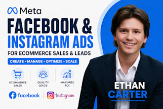 create and manage meta facebook instagram ads for ecommerce sales and leads pro