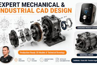 do professional cad modeling for mechanical, industrial and product design