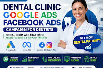 setup dental clinic google ads facebook ads campaign dentist social media ads