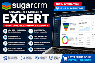 setup, customize, integrate, automate, and fix sugarcrm or suite CRM