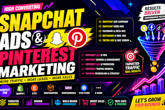 run snapchat ads, facebook ads, tiktok ads pinterest and meta ads campaign