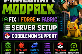 set up fix optimize minecraft modpack forge to fabric paper server cobblemon