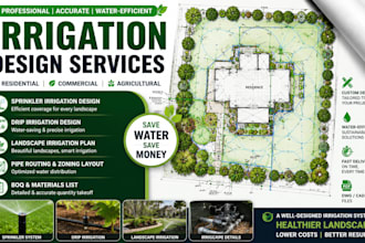 design irigation plan sprinkler, drip irigation and landscape irrigation systyem