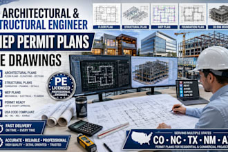 architectural and structural engineer plan mep permit plan USA pe co nc tx nm az