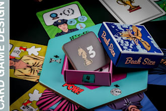 design custom board game card game design tabletop tgc rulebook game box mockup