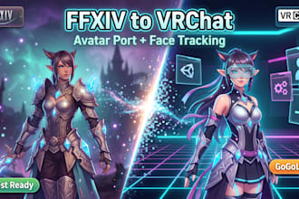 port ffxiv character into vrchat avatar with face tracking and gogoloco avatar