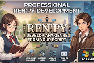 develop a professional visual novel game in renpy