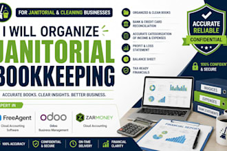 organize janitorial bookkeeping in freeagent, odoo, and zarmoney