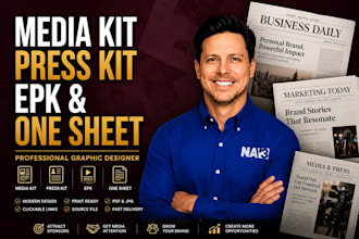 design and create media kit, press kit, epk, and one sheet for your brand