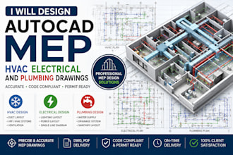 design autocad mep hvac electrical and plumbring drawings