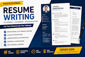 write a professional ats friendly resume CV  and cover letter