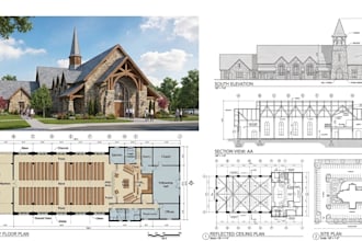 design church building, sanctuary floor plans and architectural blueprints
