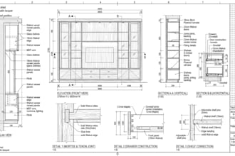do woodworking joinery shop drawing furniture design cabinet