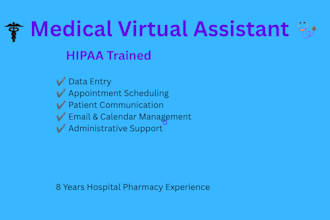 be your medical virtual assistant and data entry specialist
