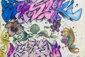 make a graffiti inspired logo or design