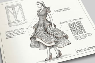 draw fashion illustration for 3d printing