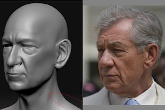 convert 2d image to 3d head bust model realistic stl obj 3mf print ready
