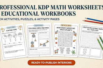 create KDP math worksheets, stem activity books, and educational workbook pages
