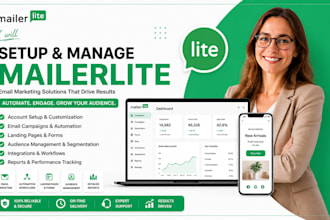 be mailerlite expert for email marketing, automations, mailerlite landing pages