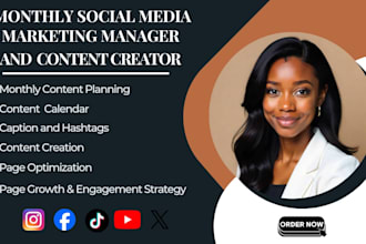 create a monthly social media content calendar and content plan