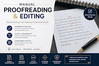 manual english proofreading and editing