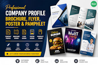 create company profile digital business pamphlet flyer poster brochure design