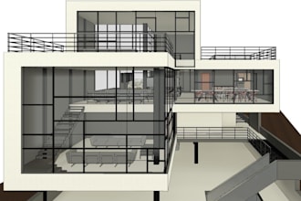convert cad drawing to revit 3d model of villa building, parametric revit family