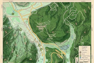 design visitor map for museums, hiking, camp and tourism