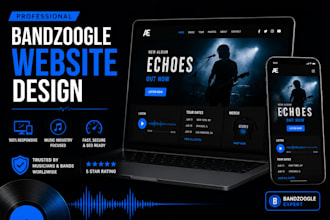 design a professional bandzoogle website for musicians and bands