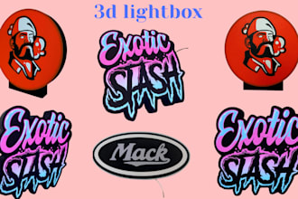 design custom 3d lightbox 3d logo keychain texts ready for printing in 3mf