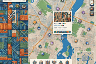 design a custom map vector map hiking map and illustration map