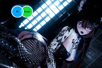create custom furry vrchat avatar, fursona, vrc, vtuber, vrm model for quest, pc