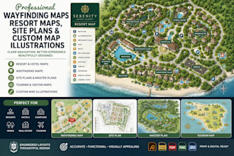 do  professional wayfinding maps resort maps site plans and custom map