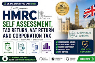 prepare hmrc self assessment, tax return, vat return and corporation tax